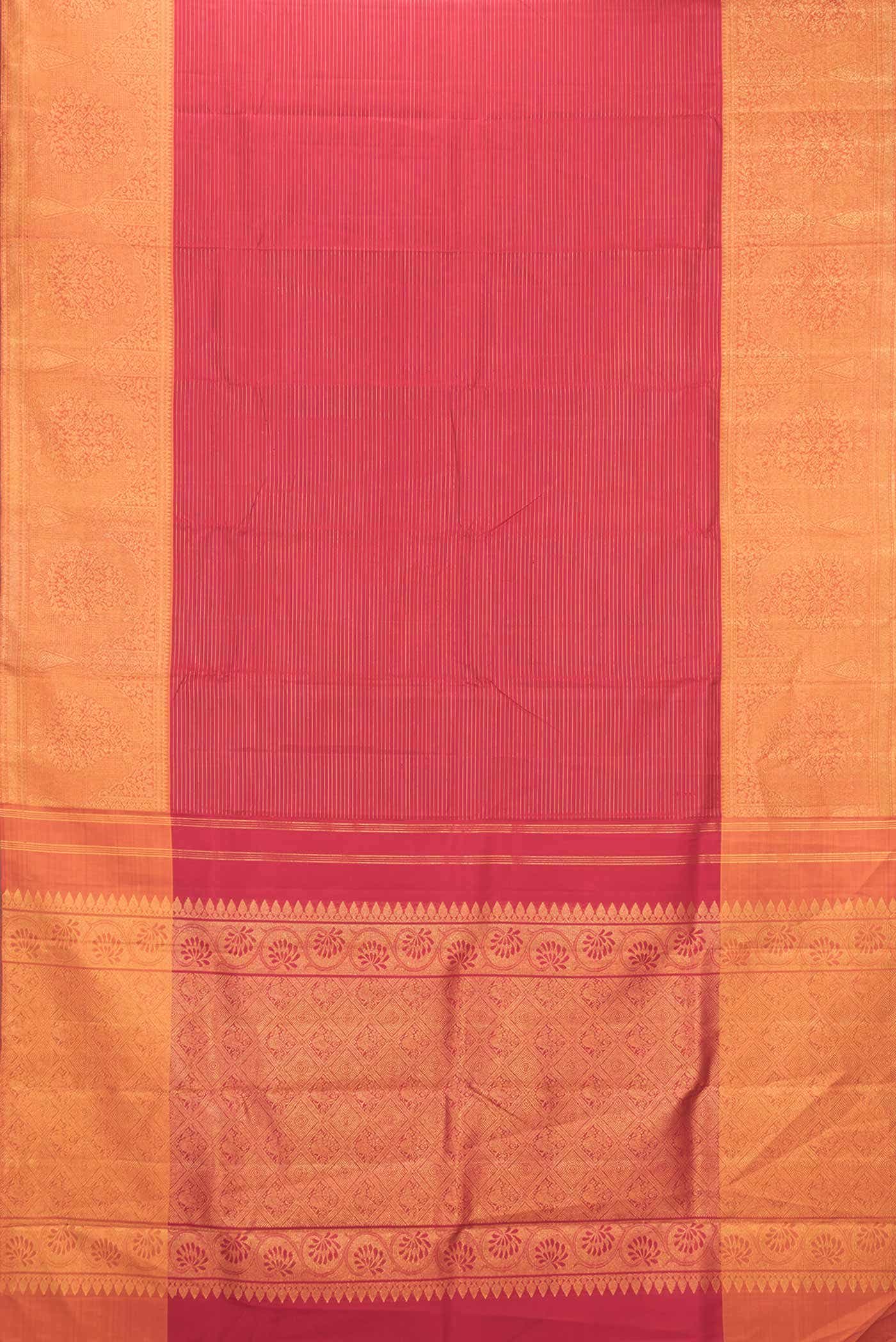 Pure Silk Pure Zari Maroon Dual Tone Kanchipuram Saree