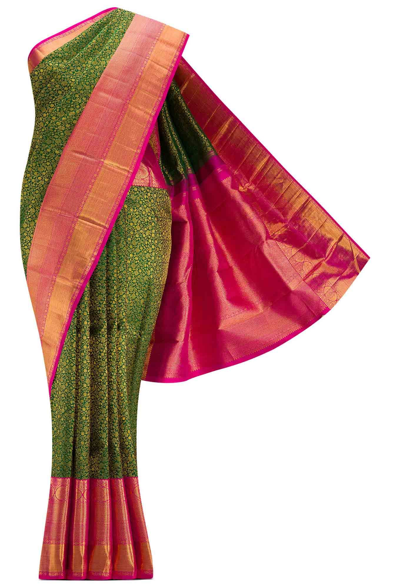 Green Dual Tone Kanchipuram Silk Saree