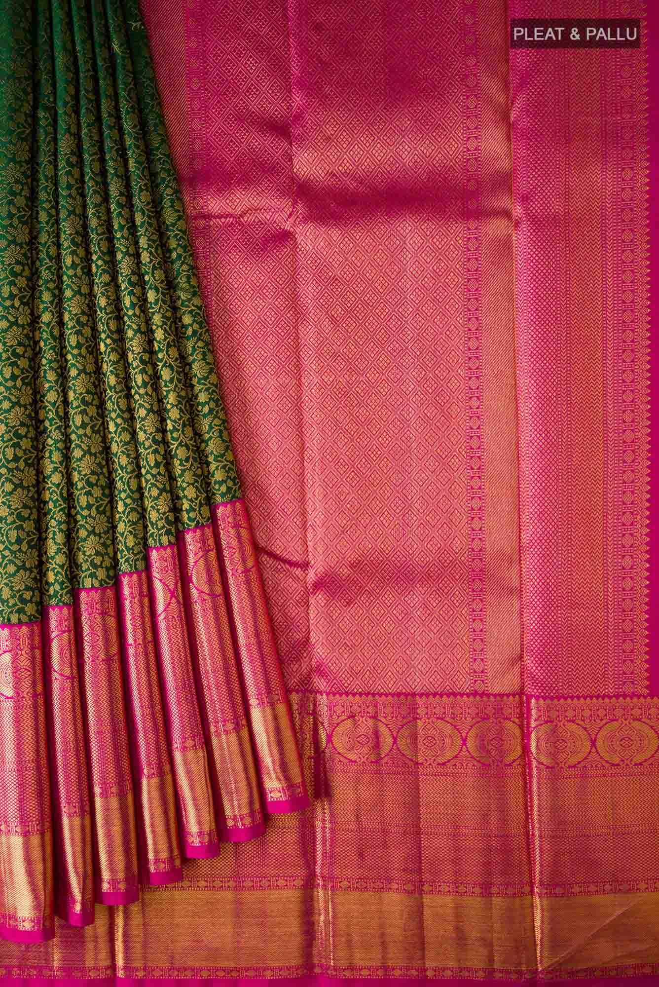 Green Dual Tone Kanchipuram Silk Saree