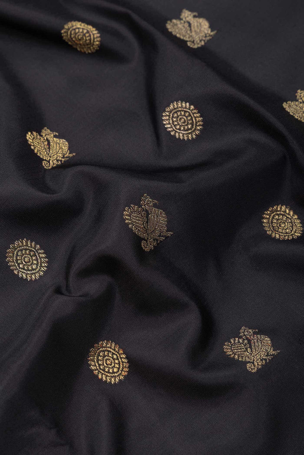 Pure Silk Pure Zari Black Dual Tone Kanchipuram Saree