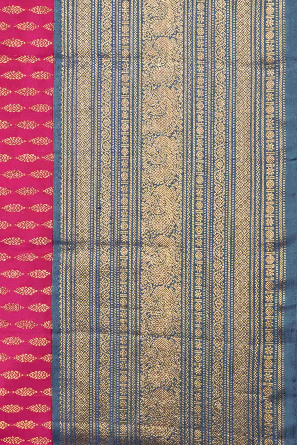 Pink Dual Tone Kanchipuram Silk Saree