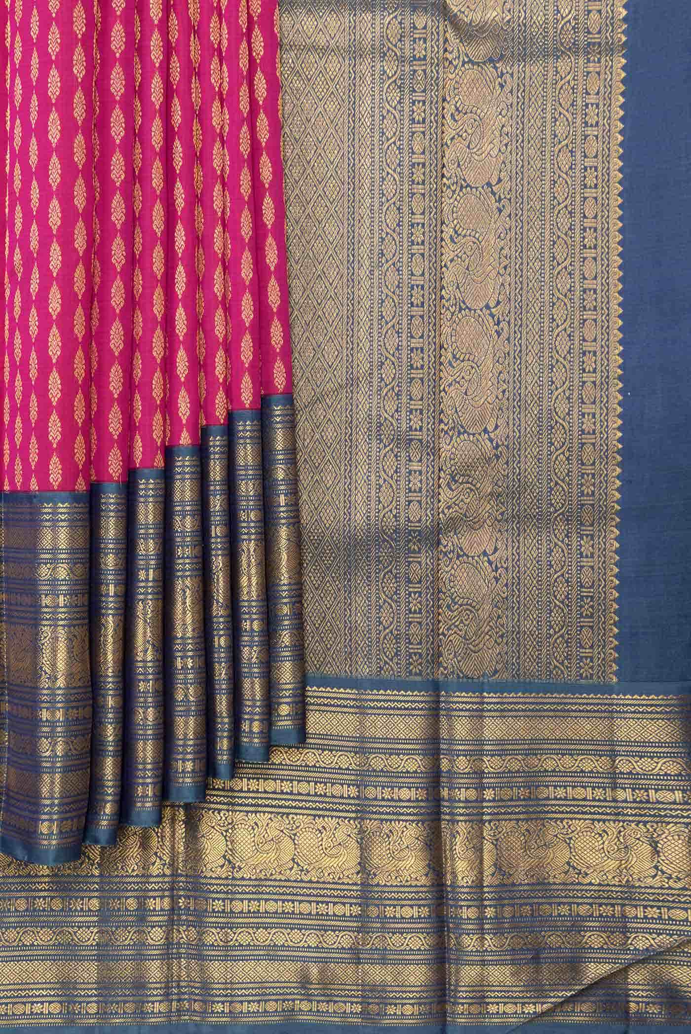 Pink Dual Tone Kanchipuram Silk Saree