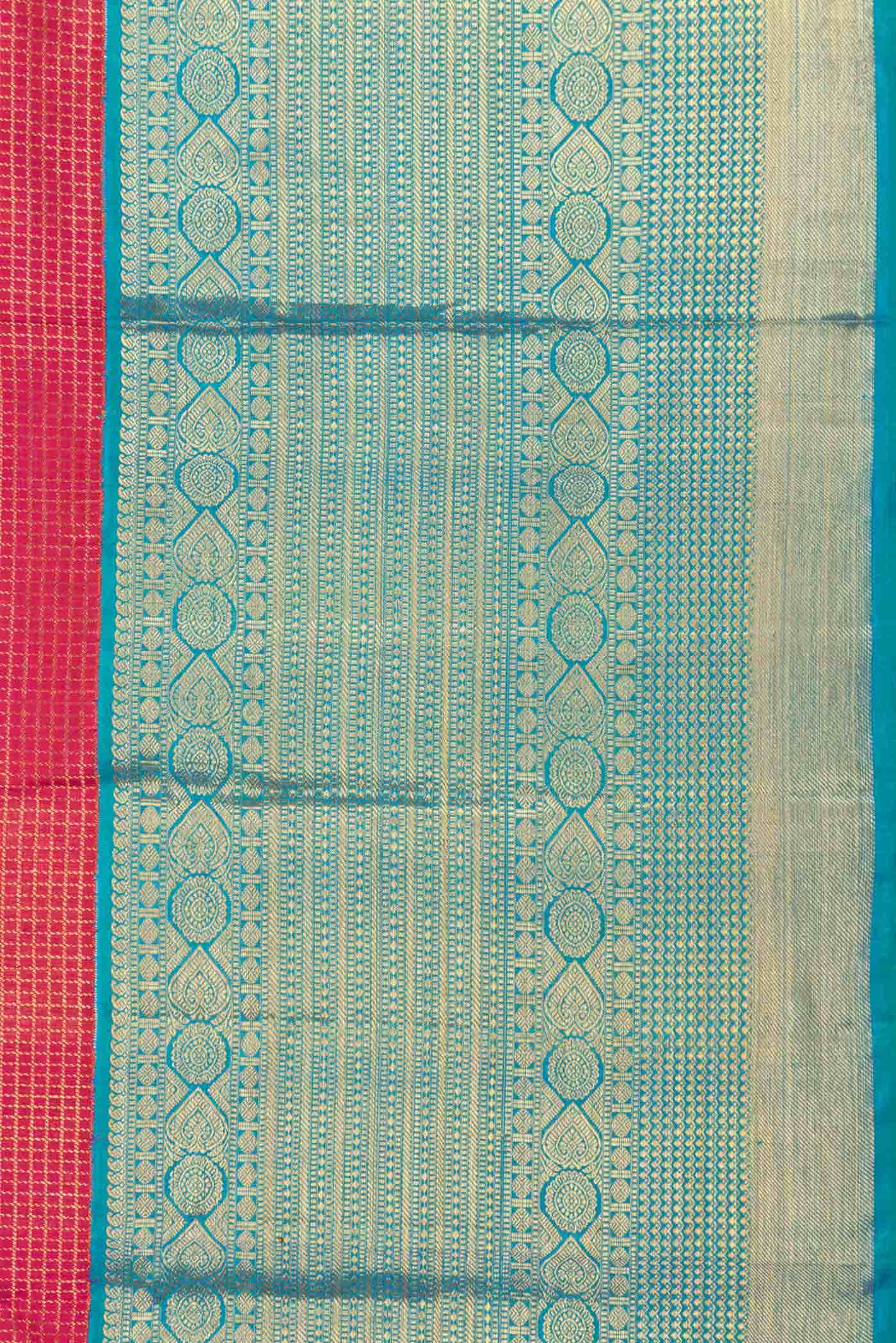 Dark Pink Dual Tone Kanchipuram Silk Saree