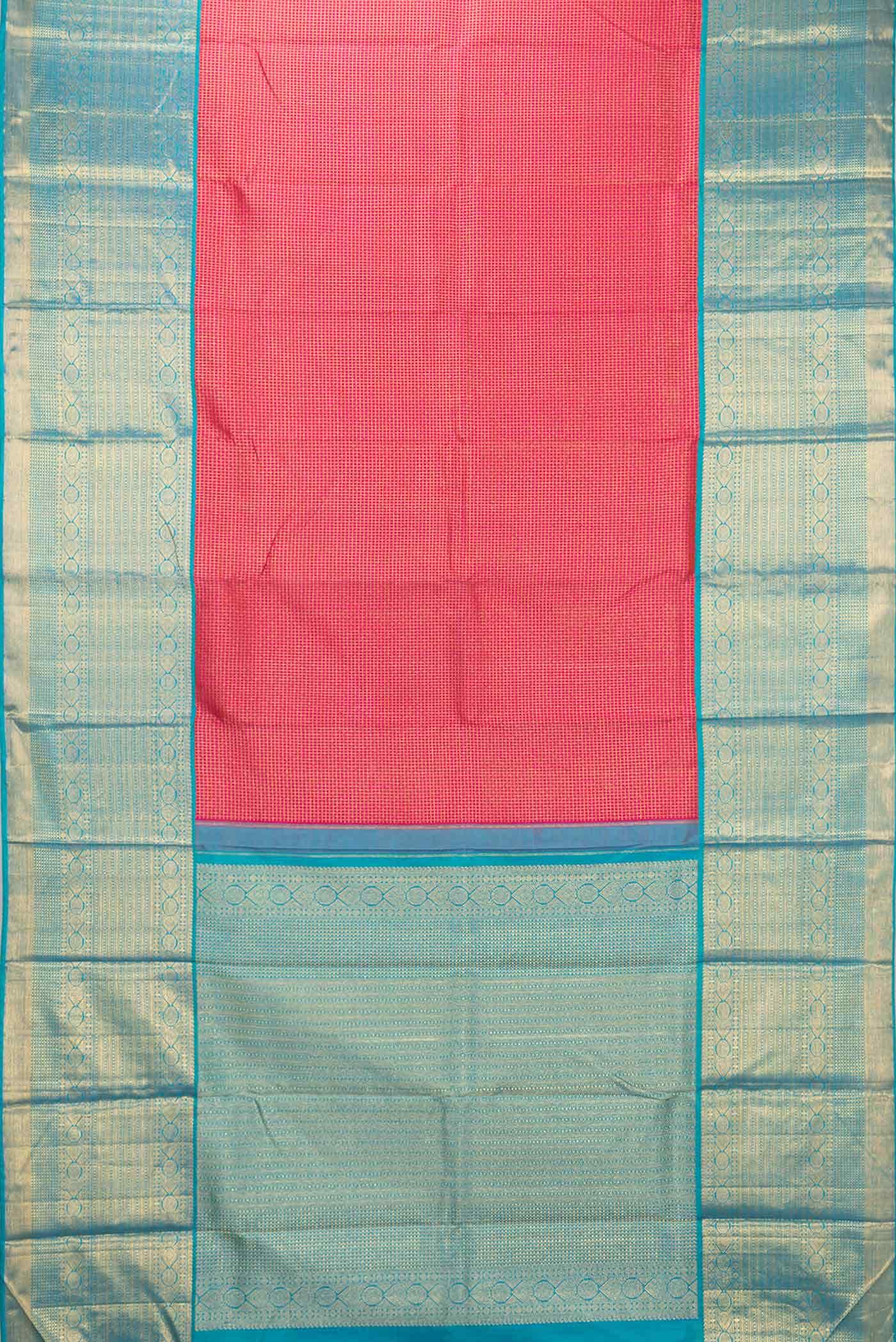 Dark Pink Dual Tone Kanchipuram Silk Saree