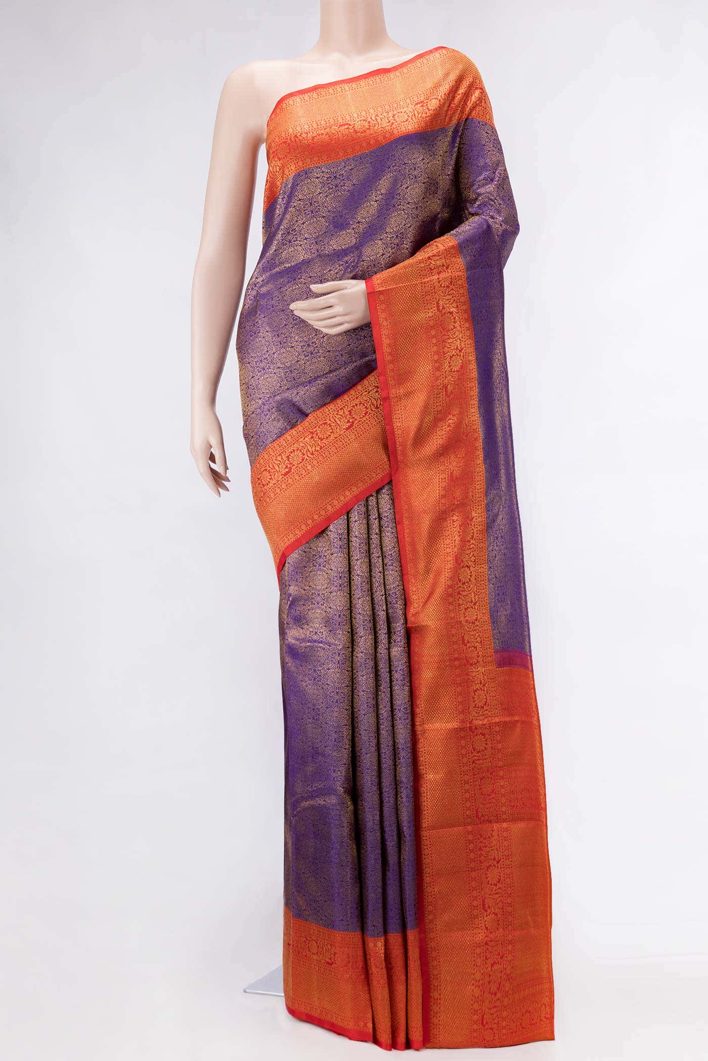 Violet Dual Tone Kanchipuram Silk Saree