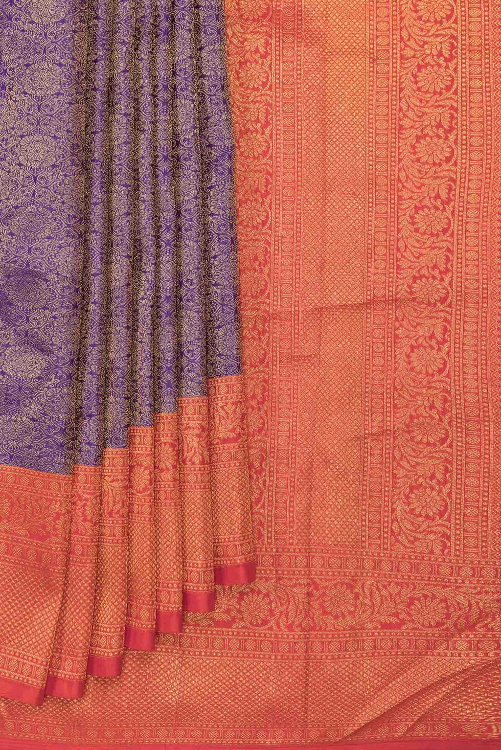 Violet Dual Tone Kanchipuram Silk Saree