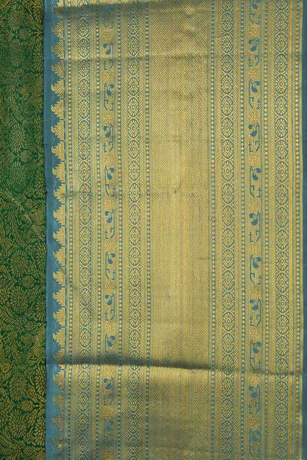Green Dual Tone Kanchipuram Silk Saree