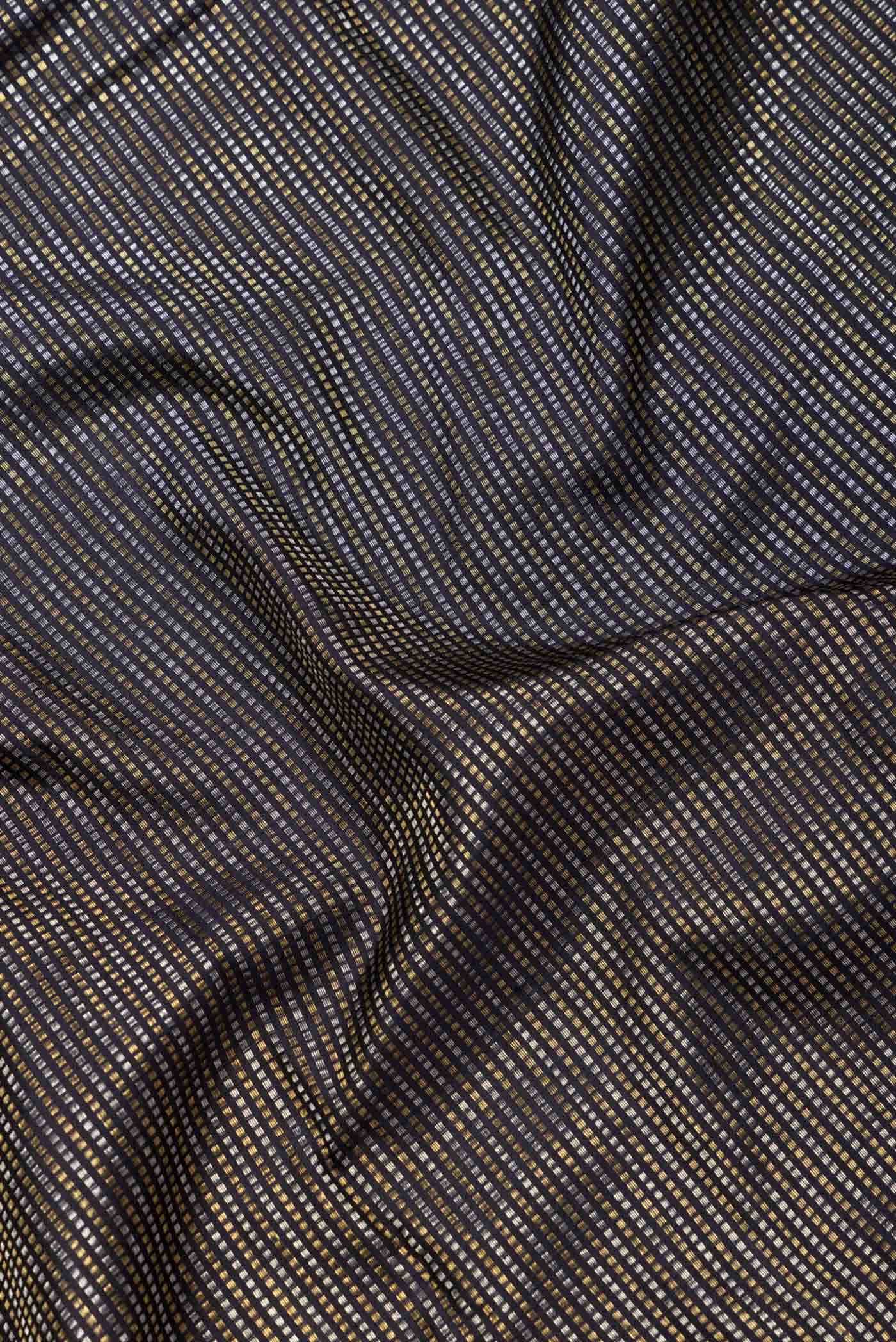 Pure Silk Pure Zari Black Dual Tone Kanchipuram Saree
