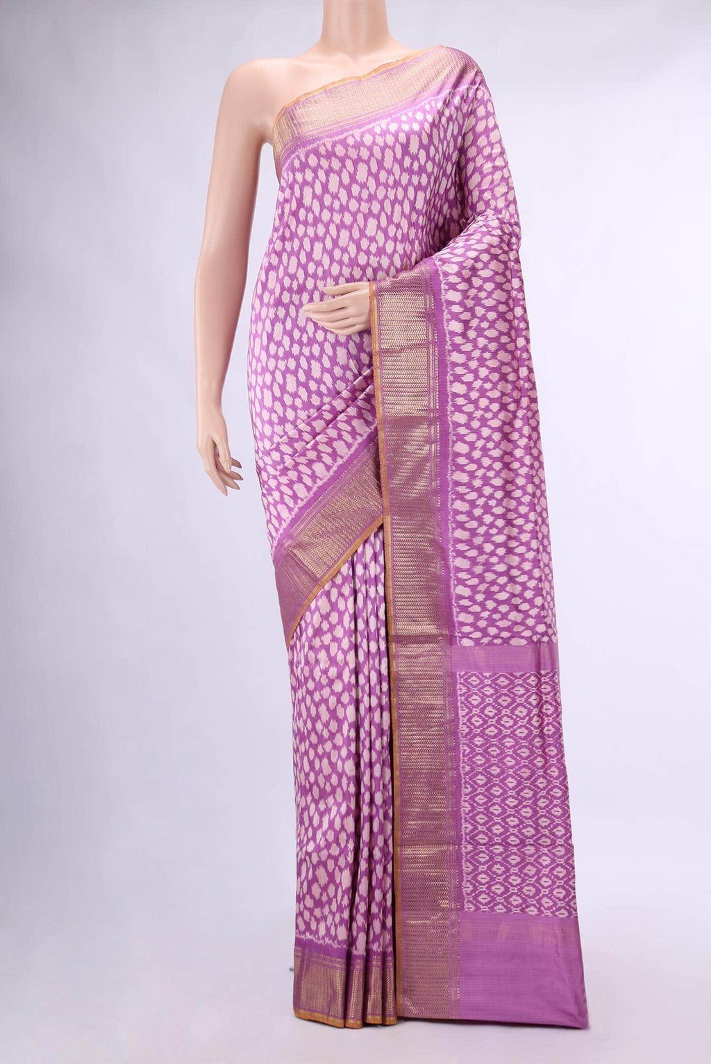Lavender Double Ikat Saree