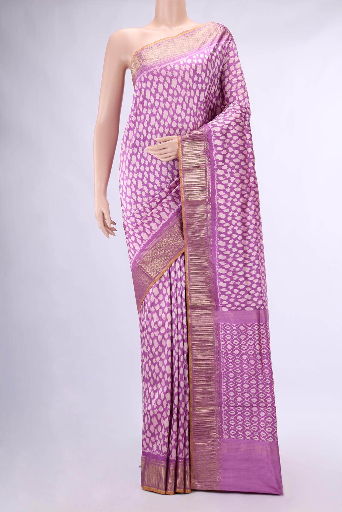Lavender Double Ikat Saree