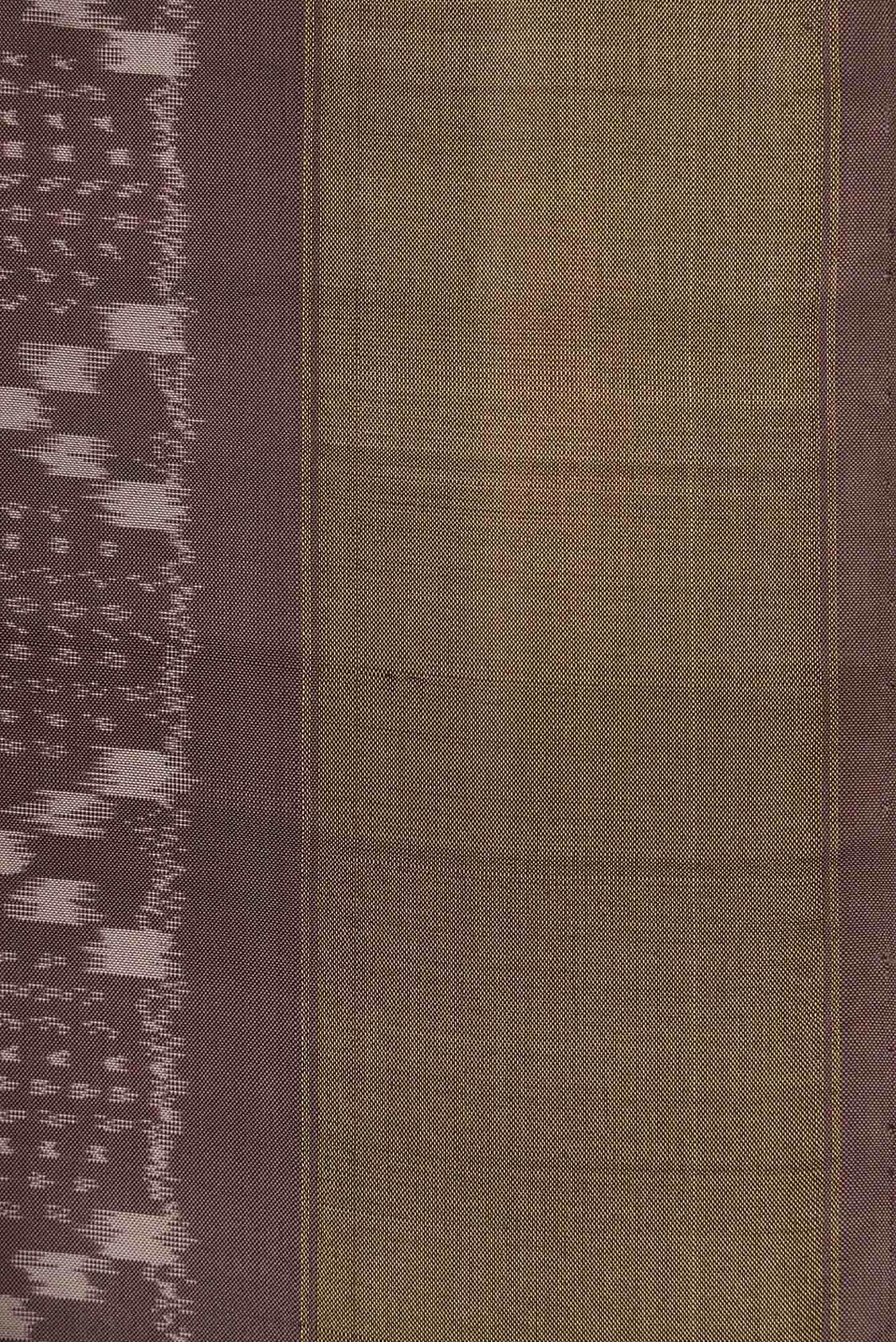 Brown Dual Tone Double Ikat Saree