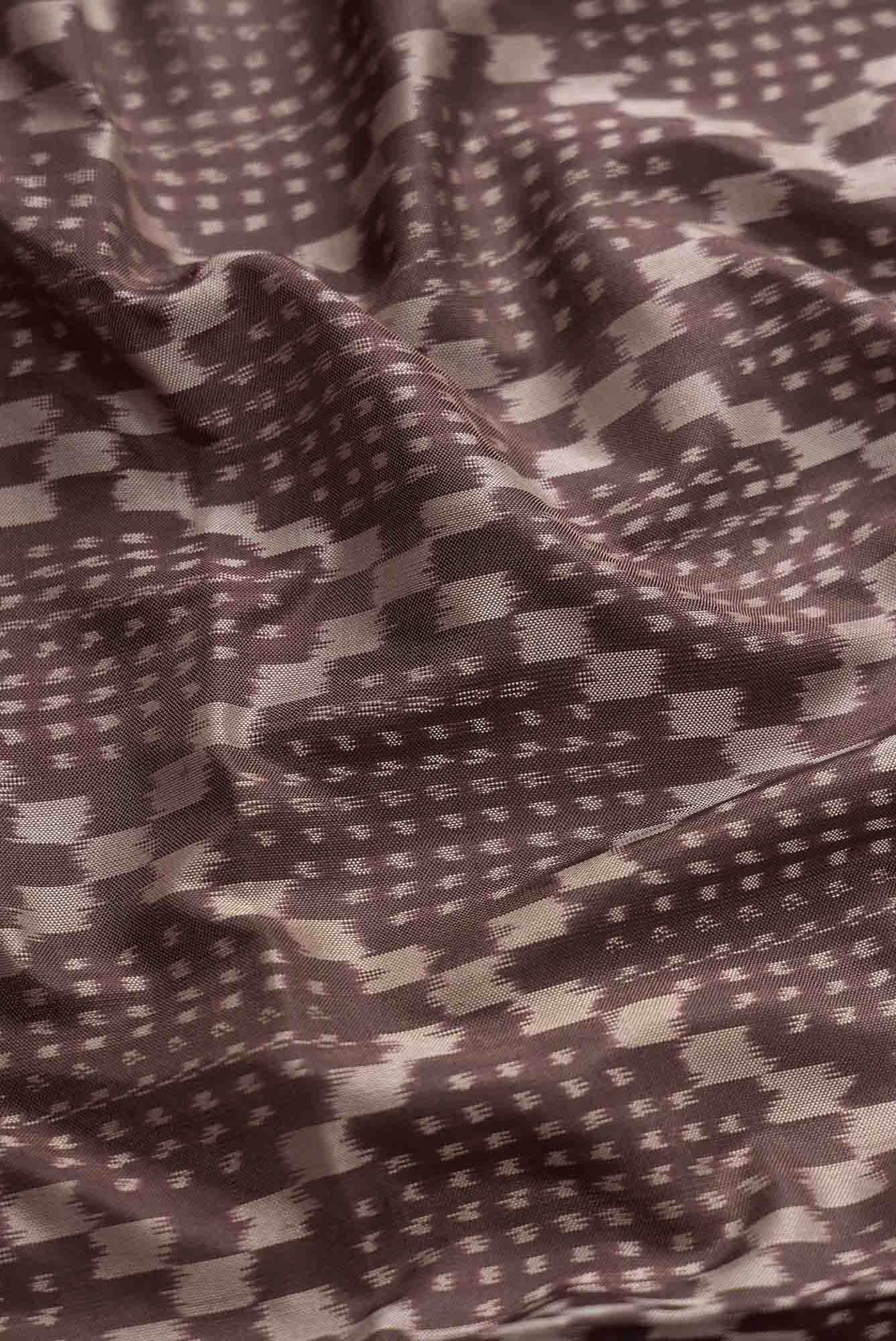 Brown Dual Tone Double Ikat Saree