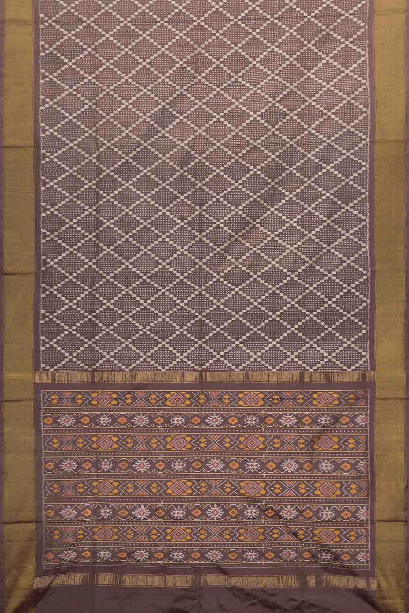 Brown Dual Tone Double Ikat Saree