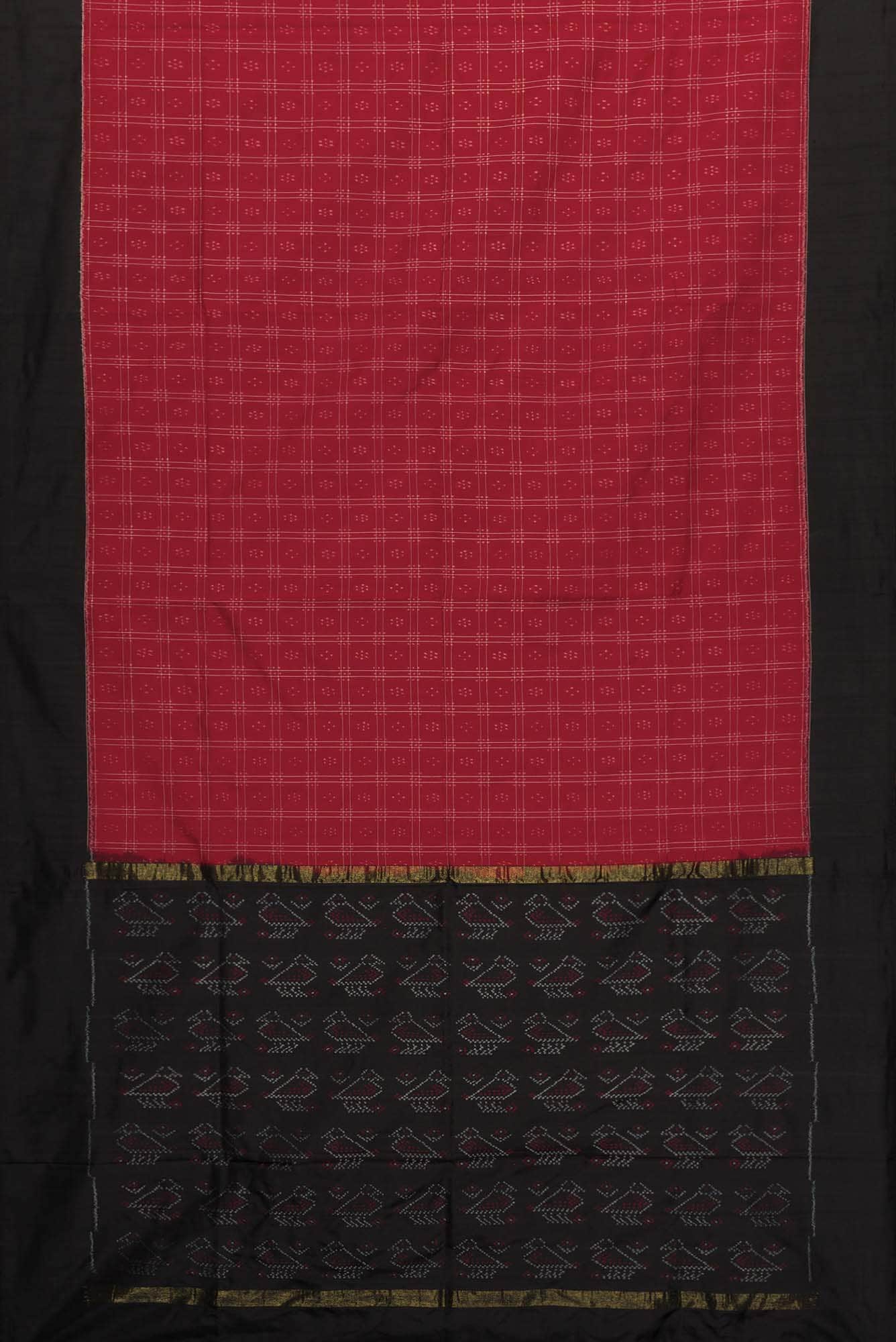 Maroon Dual Tone Double Ikat Saree