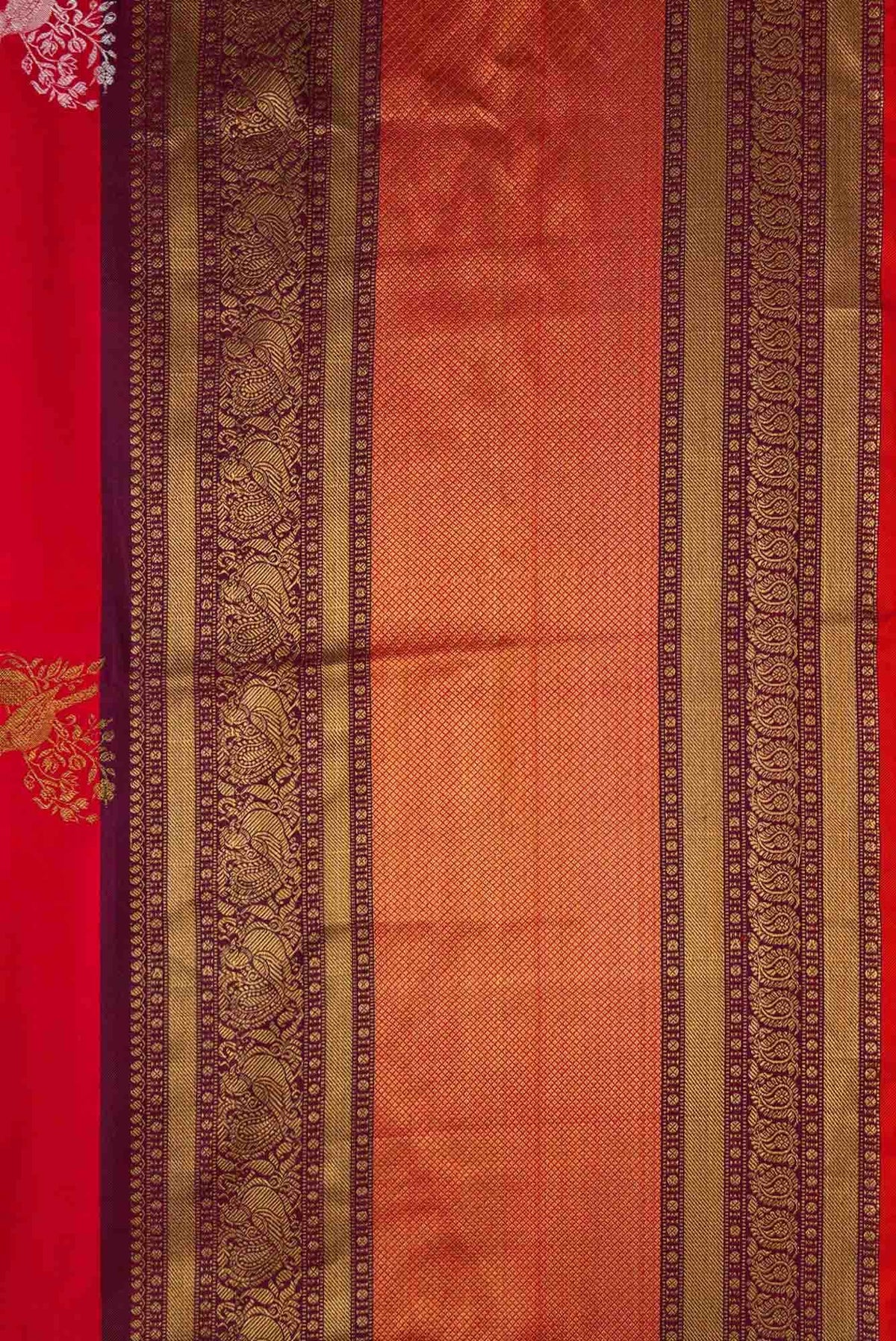 Pure Silk Pure Zari Red Double Ikat Saree