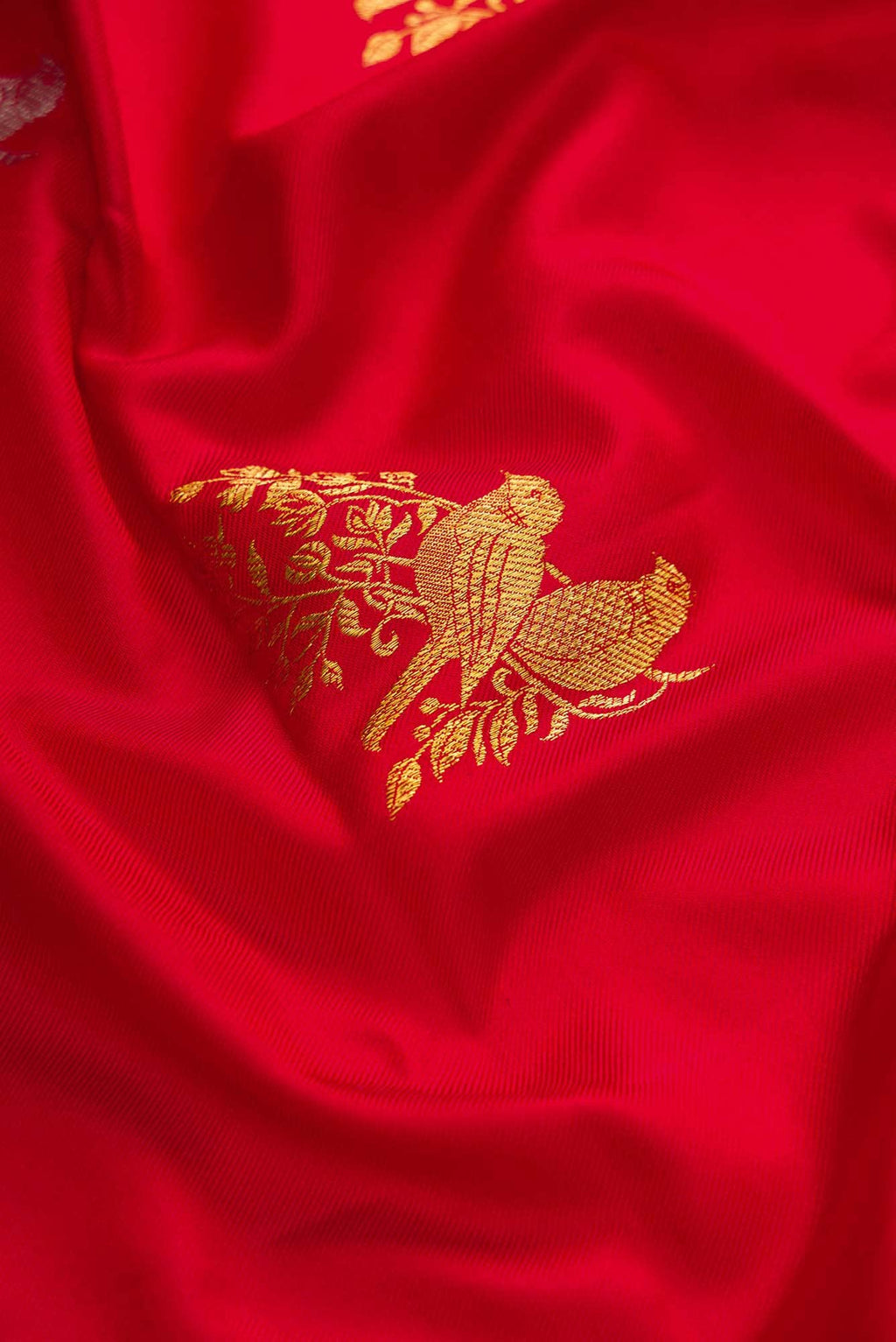 Pure Silk Pure Zari Red Dual Tone Double Ikat Saree
