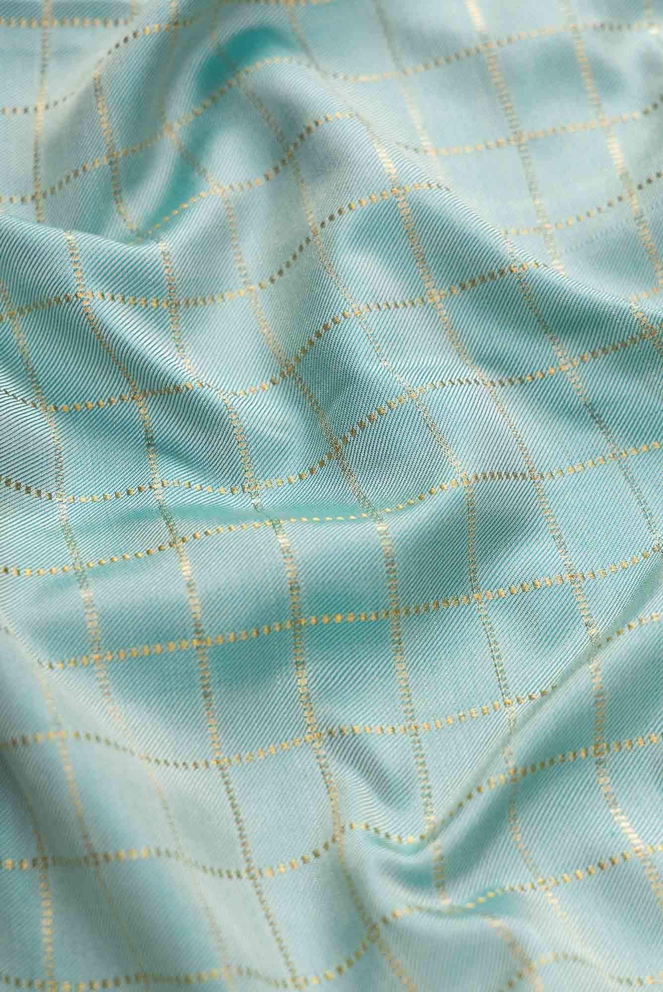 Pure Silk Pure Zari Sky Blue Dual Tone Double Ikat Saree