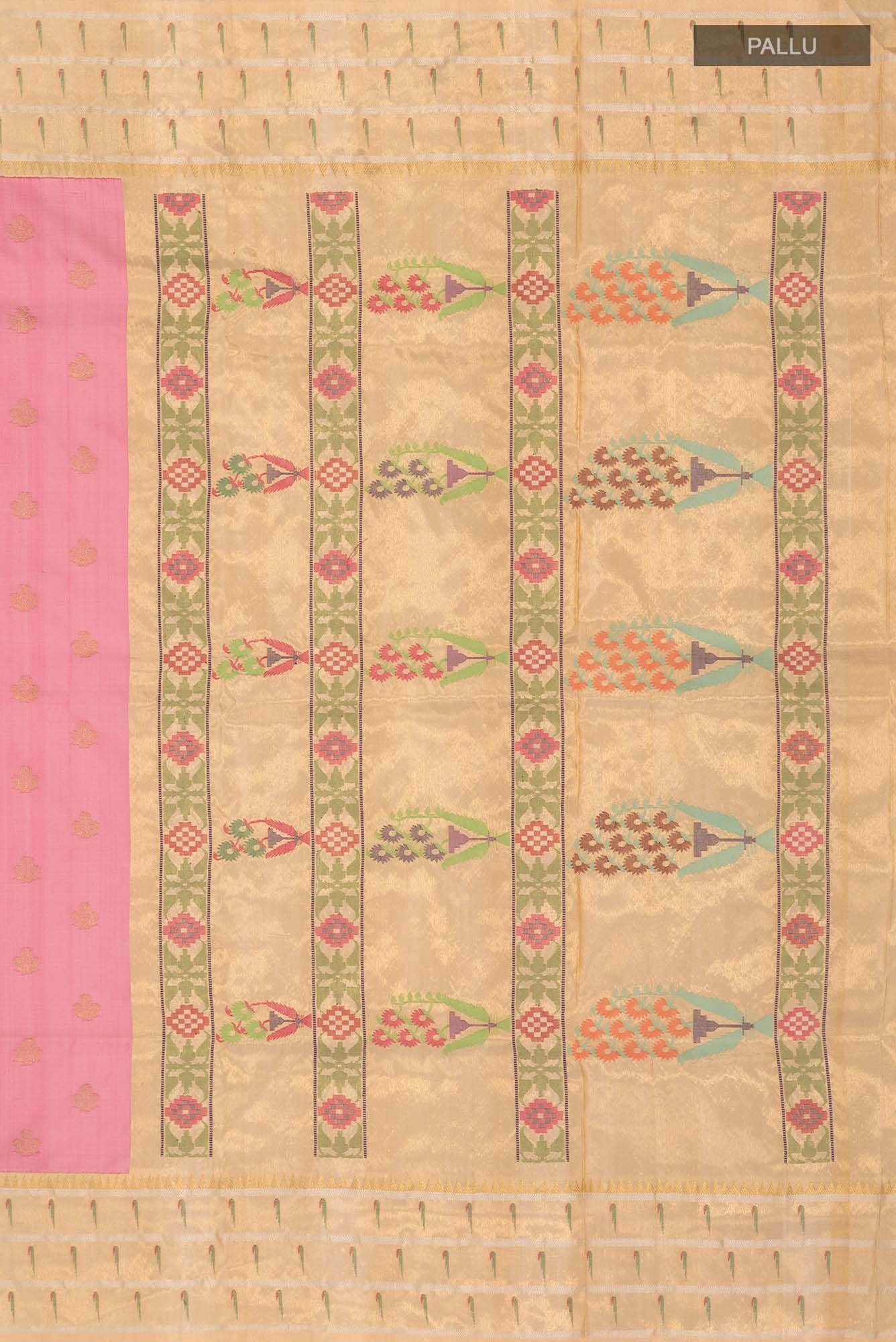 Pure Silk Pure Zari Pink Paithani Saree