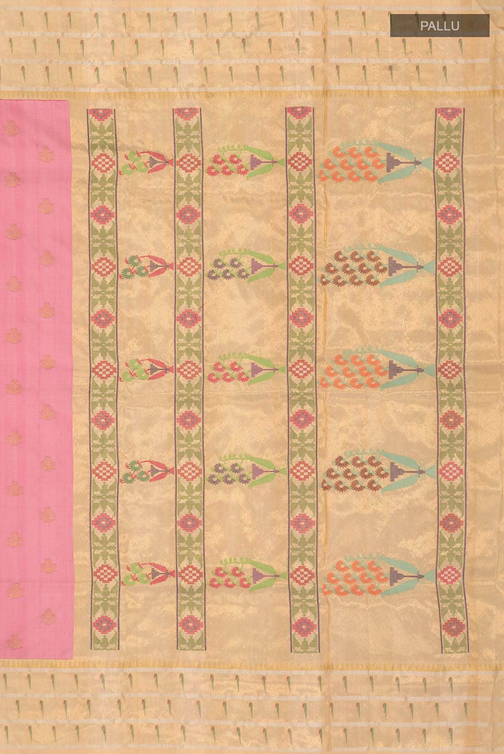 Pure Silk Pure Zari Pink Paithani Saree