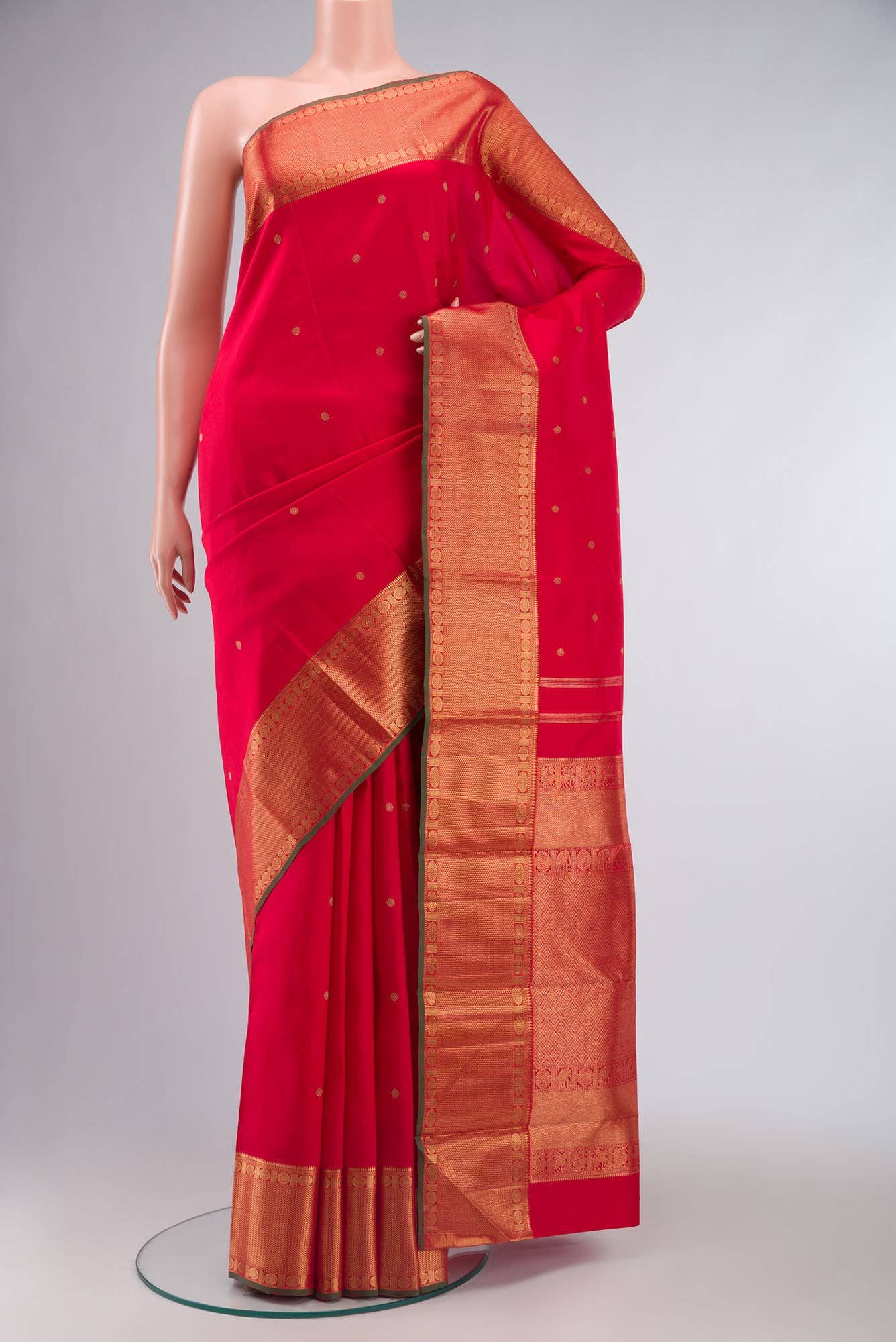 Pure Silk Pure Zari Red Kanchipuram Saree