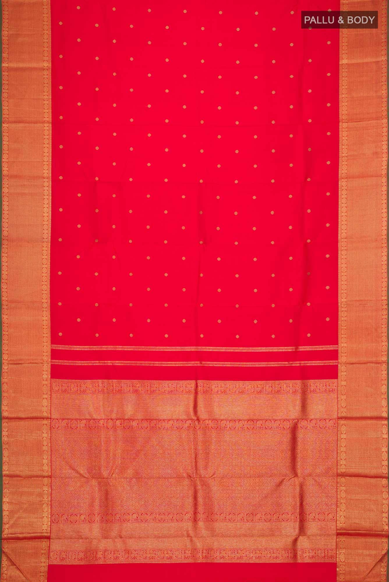 Pure Silk Pure Zari Red Kanchipuram Saree