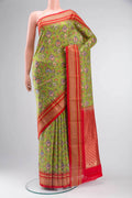 Green Printed Silk Saree