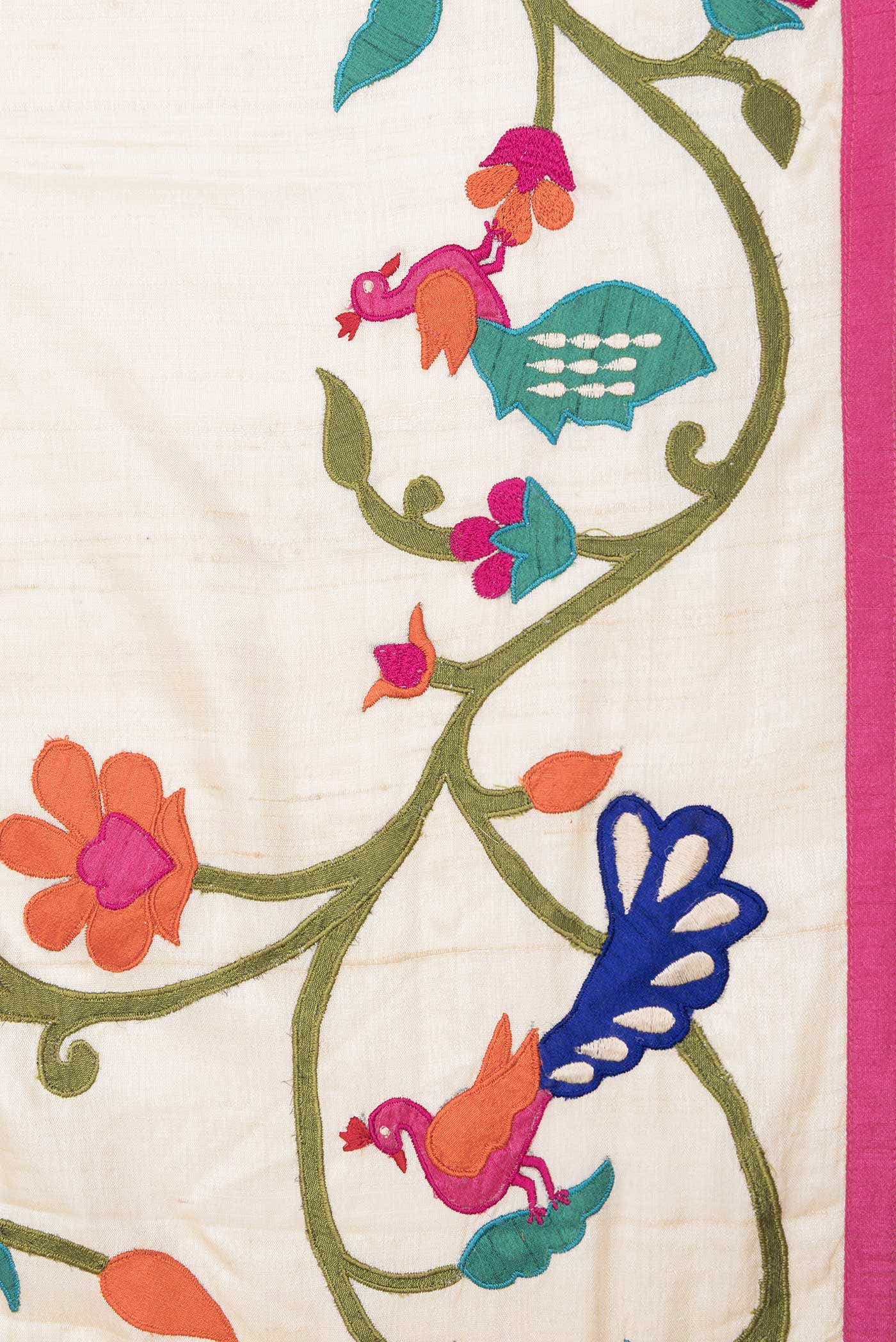 Beige Dual Tone Tussar Silk Saree