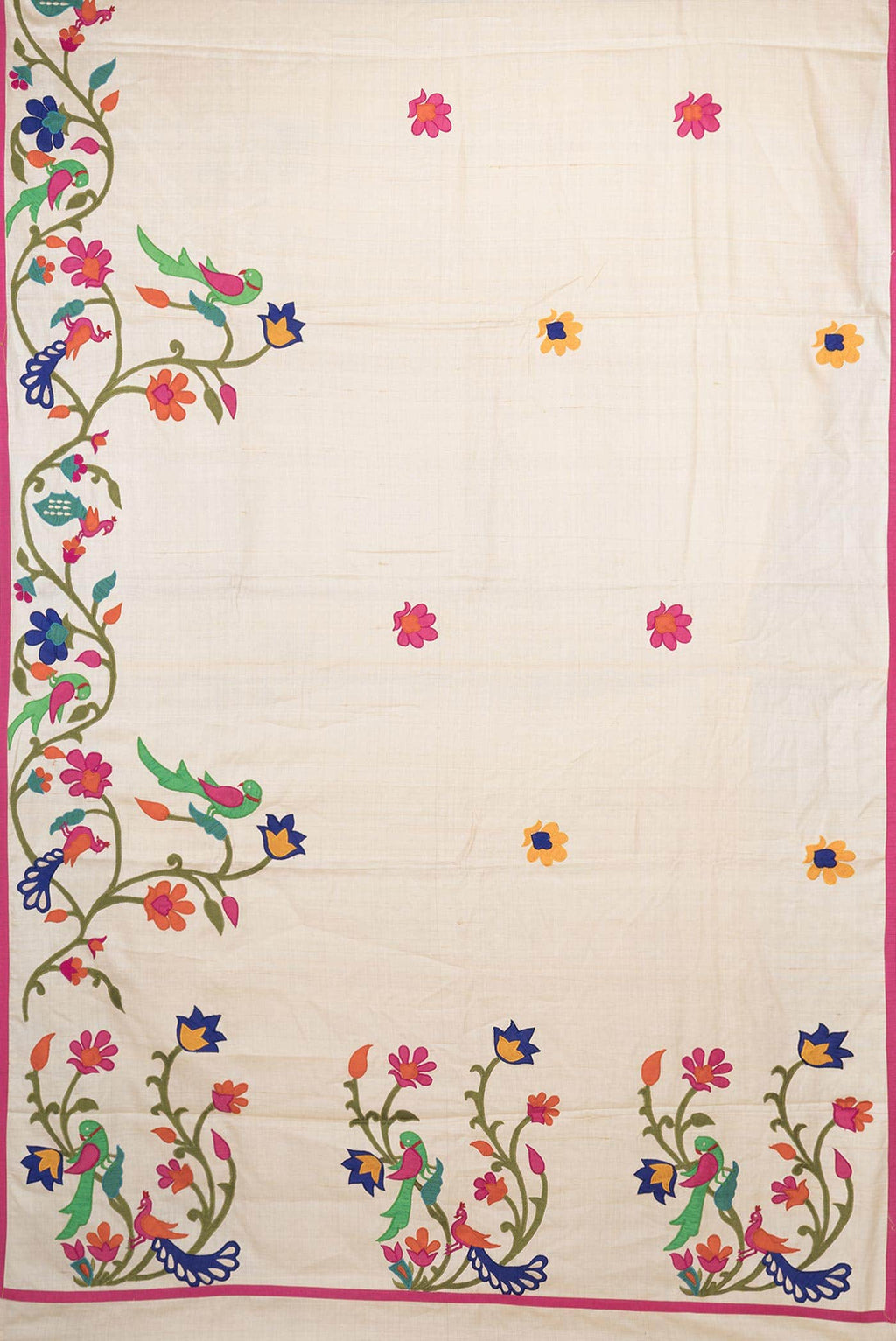 Beige Dual Tone Tussar Silk Saree