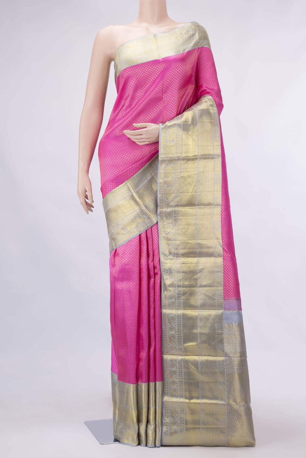 Pink Dual Tone Kanchipuram Silk Saree
