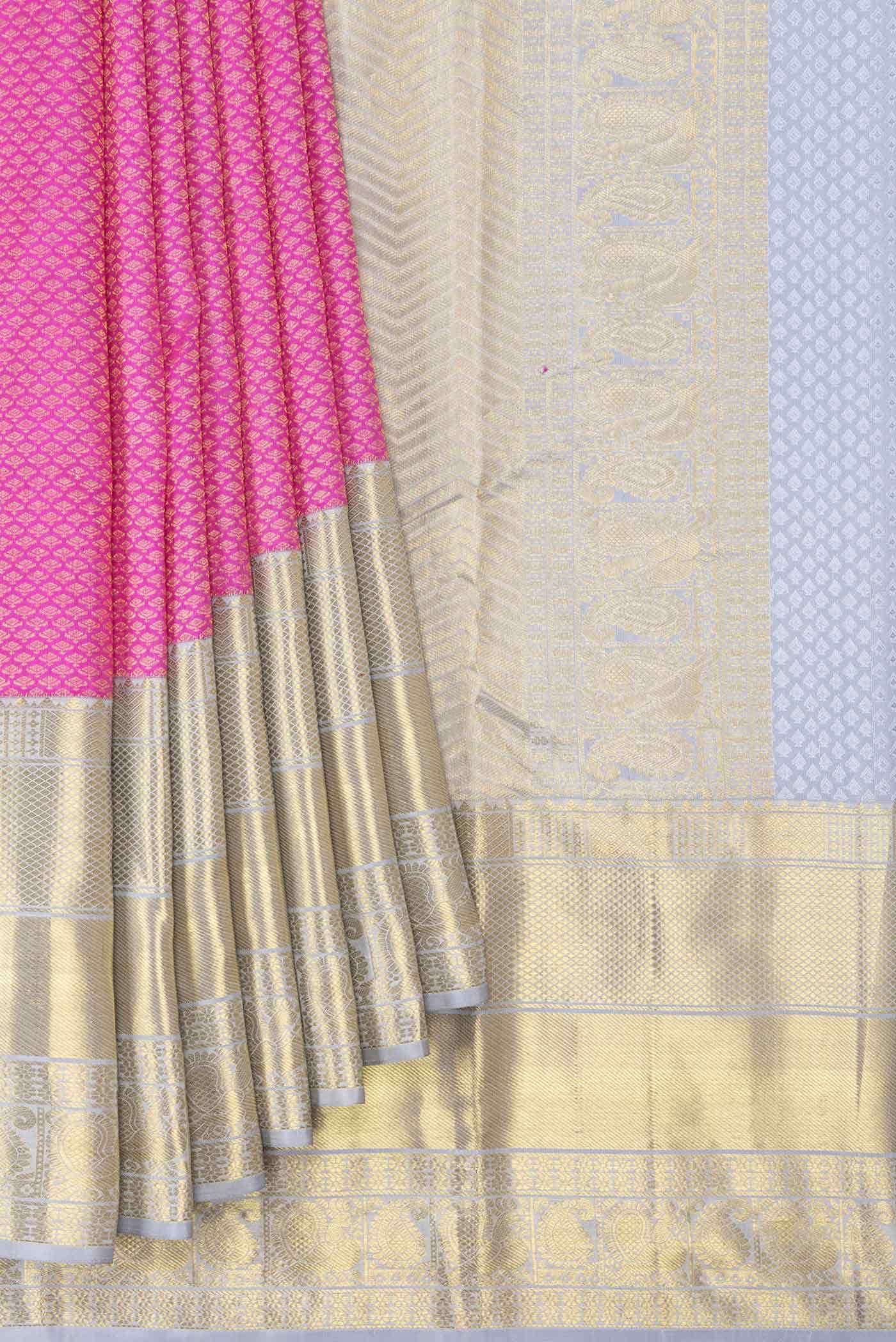 Pink Dual Tone Kanchipuram Silk Saree