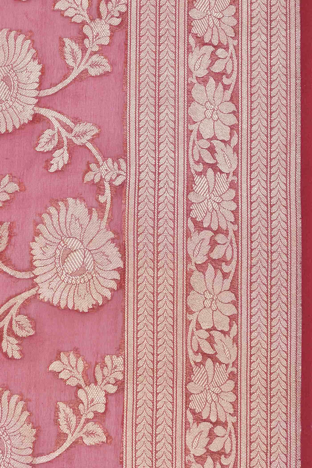 Dark Pink Dual Tone Banarasi Georgette Saree