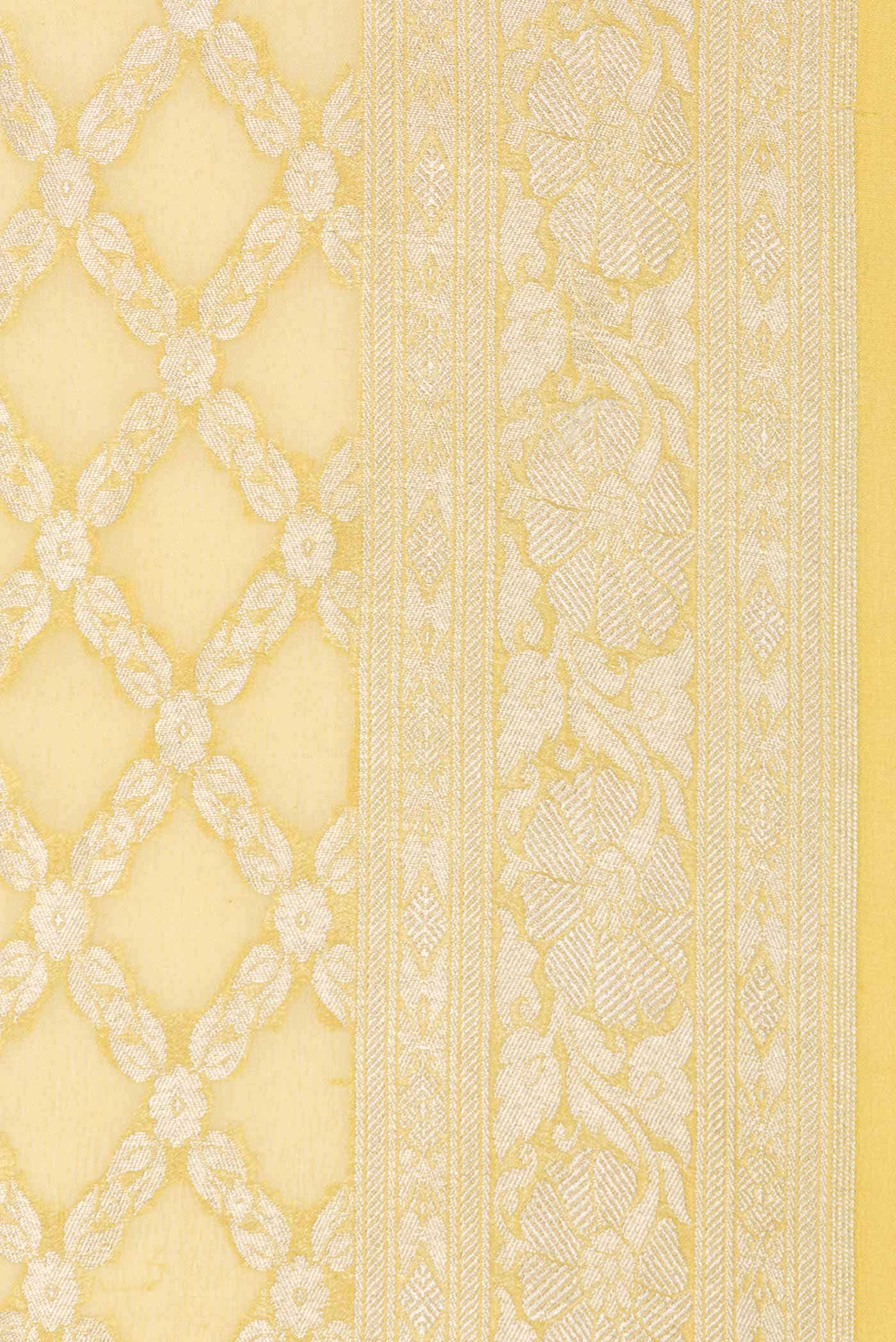 Yellow Dual Tone Banarasi Georgette Saree