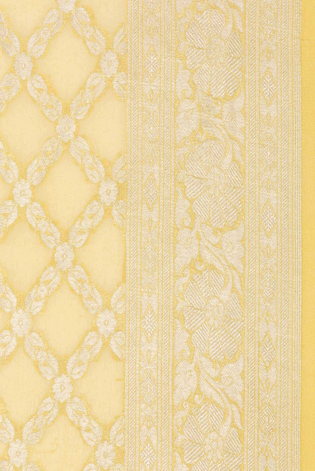 Yellow Dual Tone Banarasi Georgette Saree
