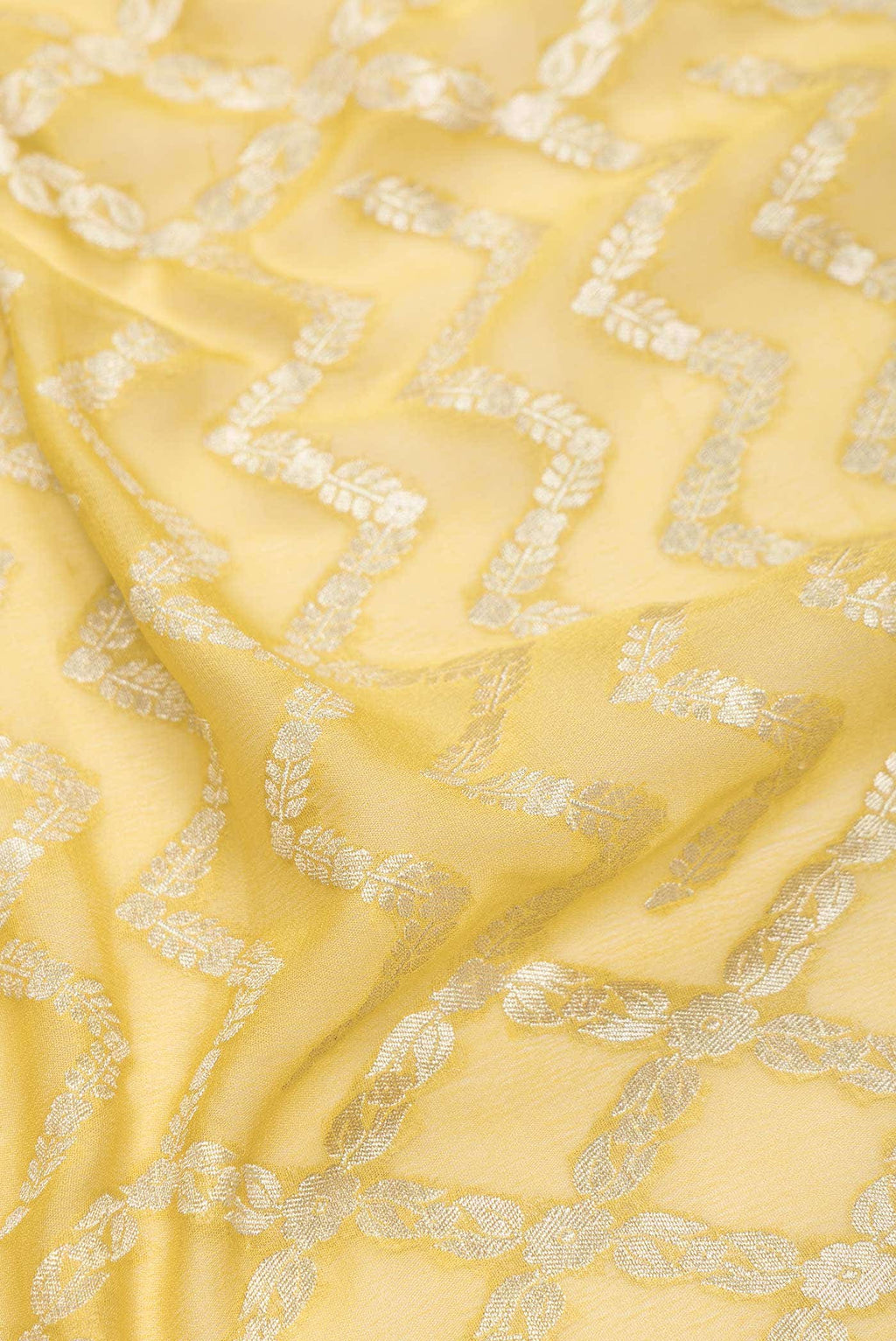 Yellow Dual Tone Banarasi Georgette Saree