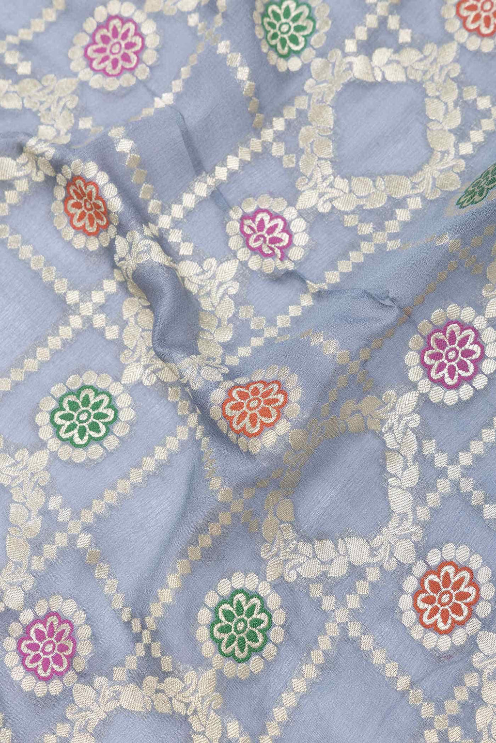 Grey Dual Tone Banarasi Georgette Saree