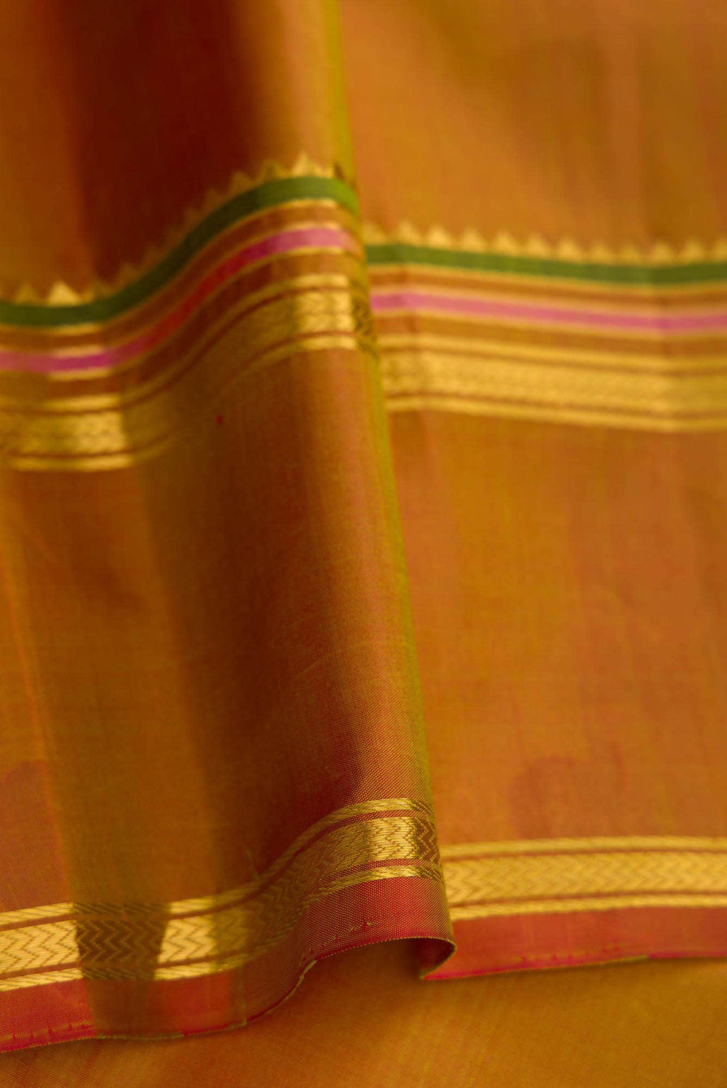 Parrot Green Dual Tone Kanchipuram Silk Saree