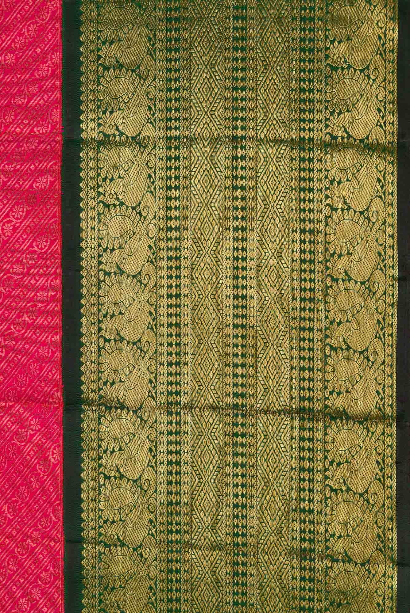 Pure Silk Pure Zari Pink Dual Tone Kanchipuram Saree