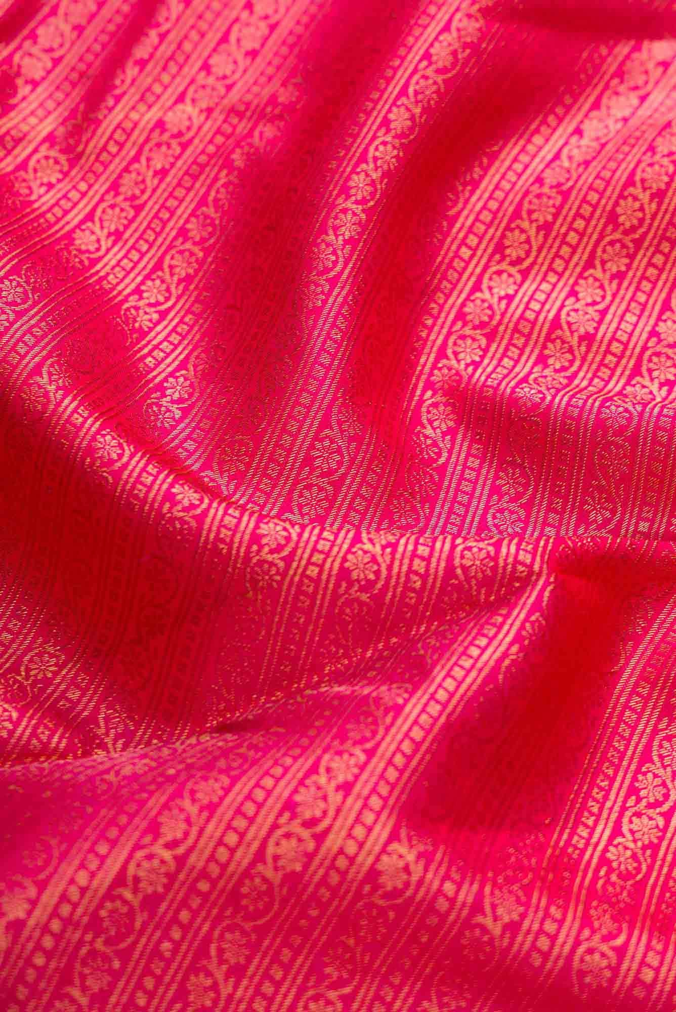 Pure Silk Pure Zari Pink Dual Tone Kanchipuram Saree