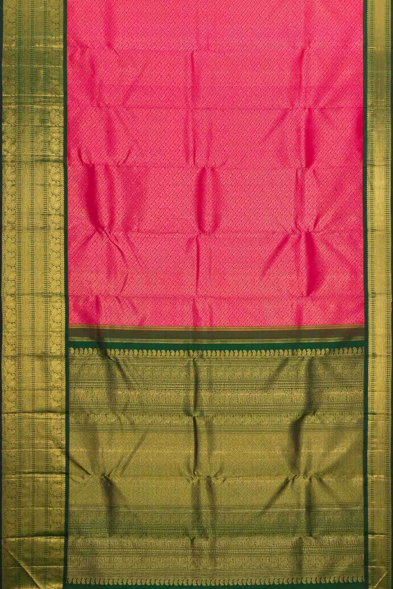 Pure Silk Pure Zari Pink Dual Tone Kanchipuram Saree
