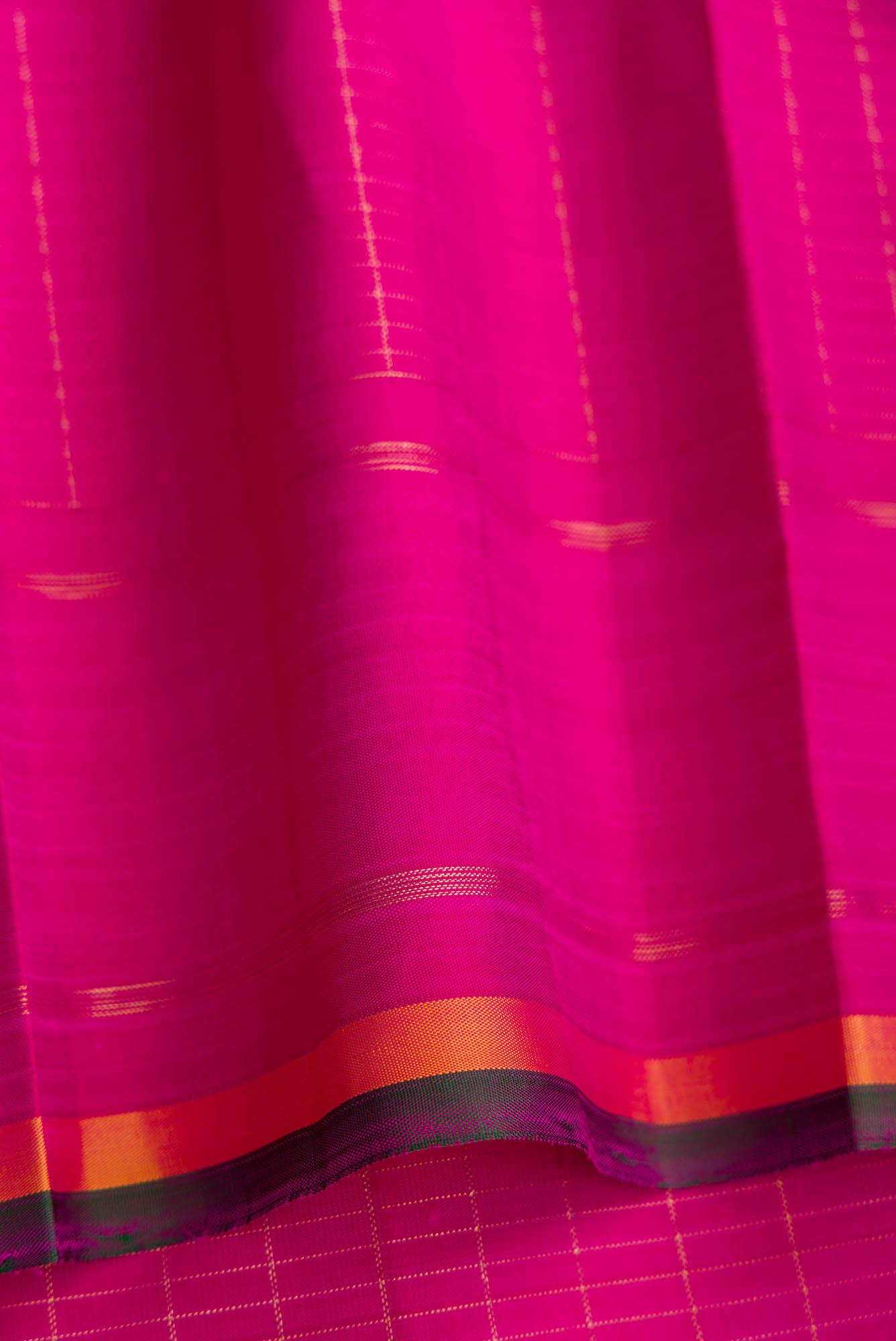 Pure Silk Pure Zari Pink Dual Tone Kanchipuram Saree