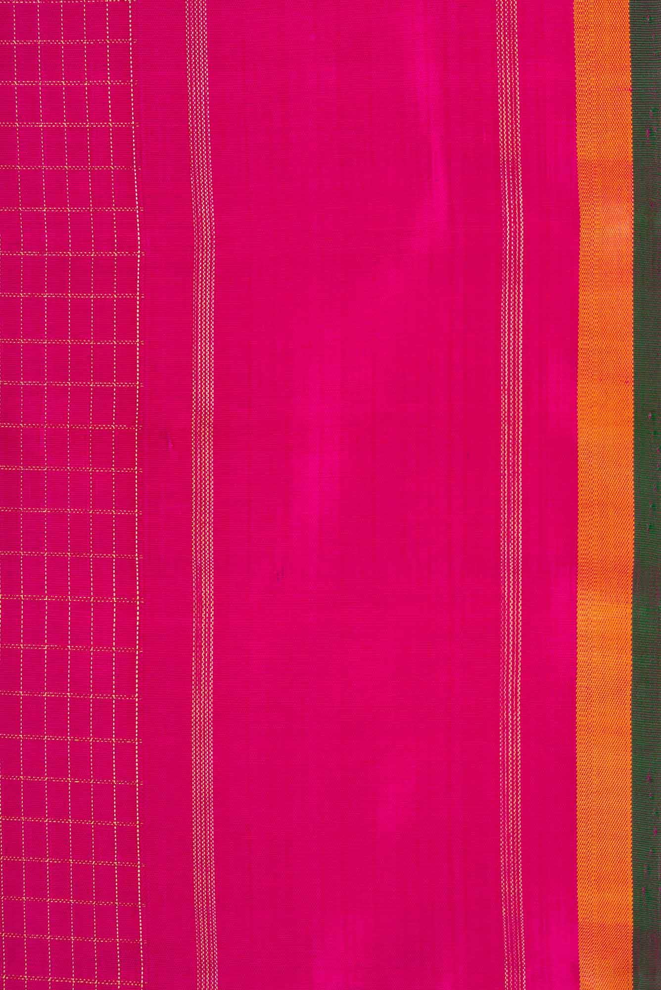 Pure Silk Pure Zari Pink Dual Tone Kanchipuram Saree