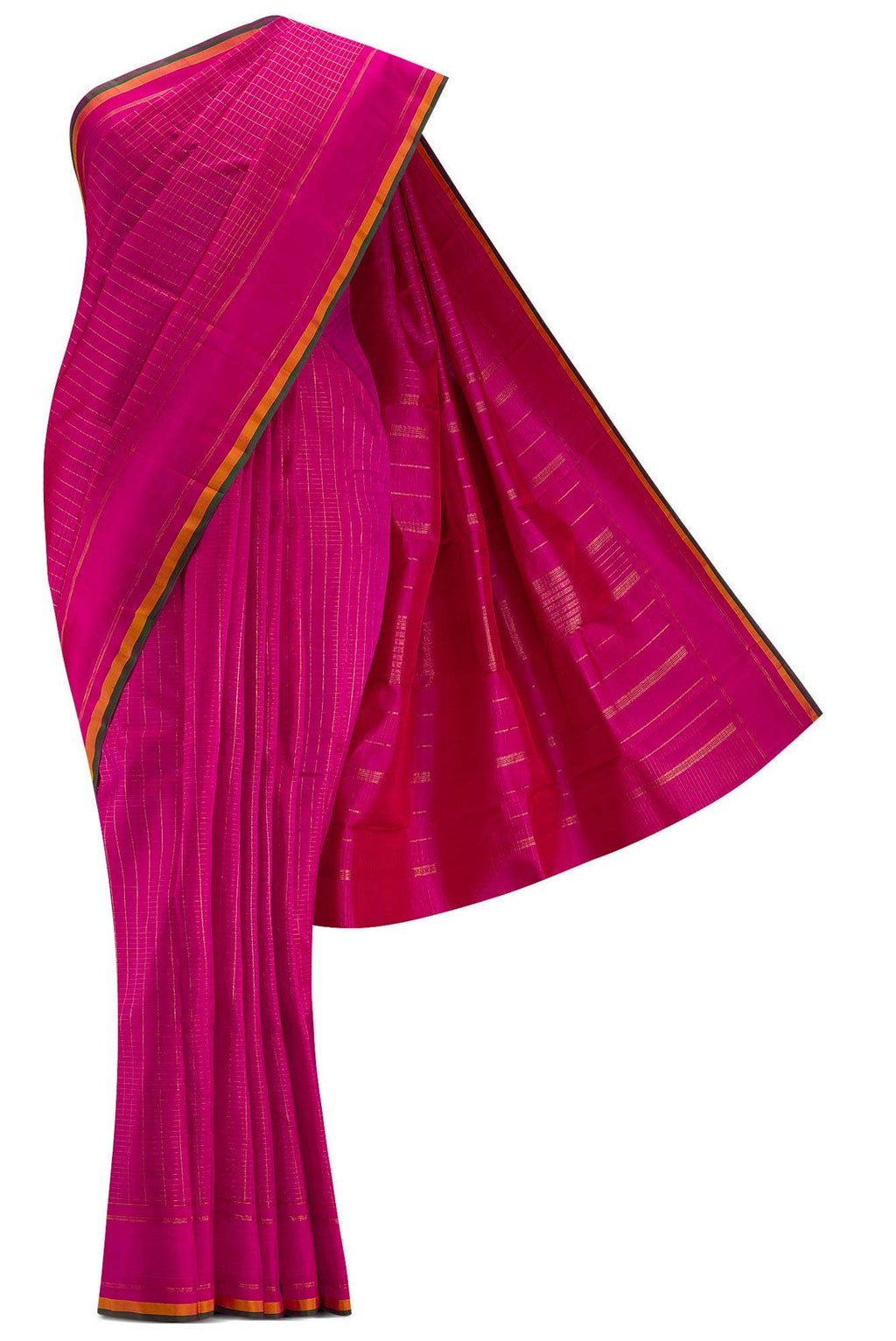 Pure Silk Pure Zari Pink Dual Tone Kanchipuram Saree