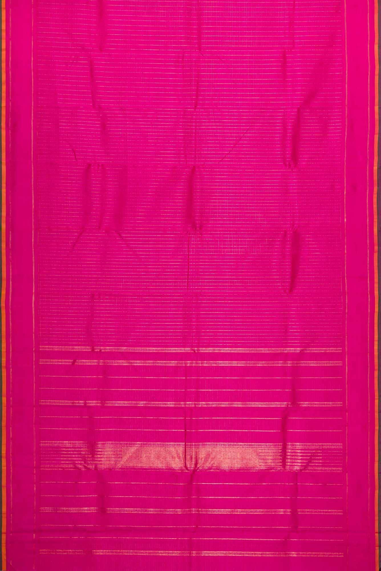 Pure Silk Pure Zari Pink Dual Tone Kanchipuram Saree