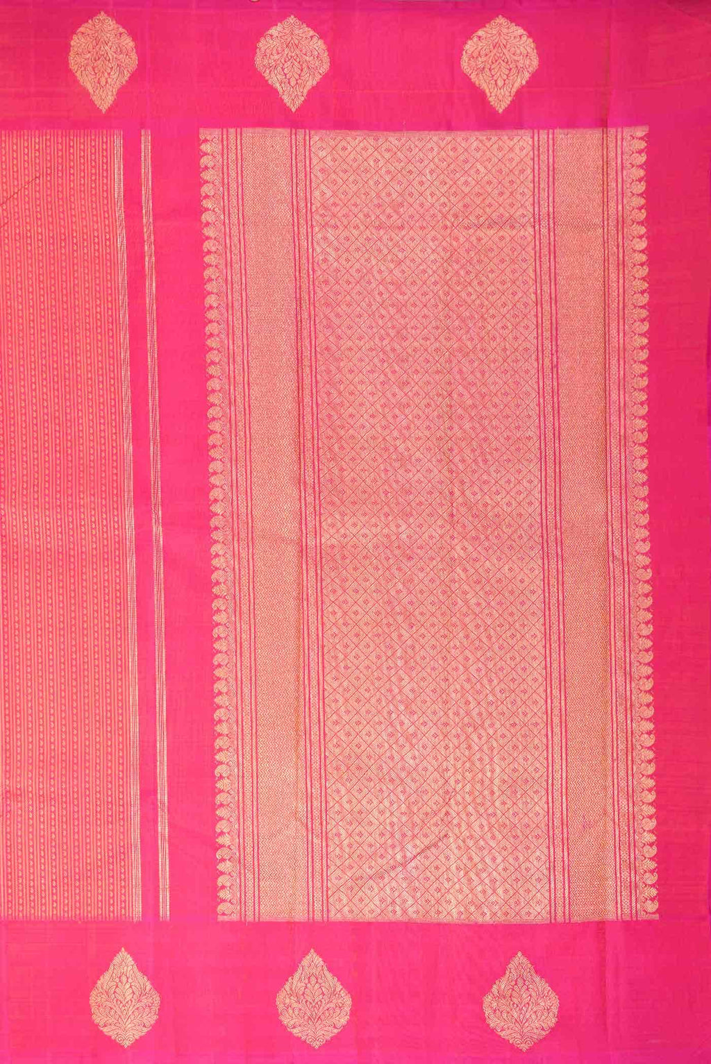 Pure Silk Pure Zari Pink Dual Tone Kanchipuram Saree