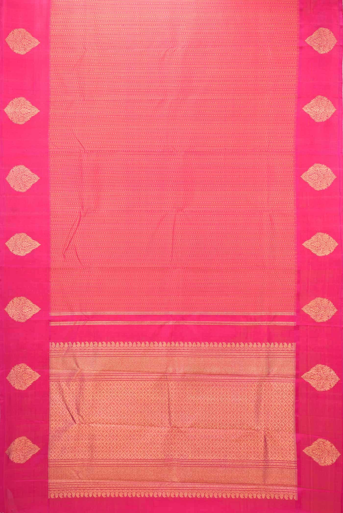 Pure Silk Pure Zari Pink Dual Tone Kanchipuram Saree