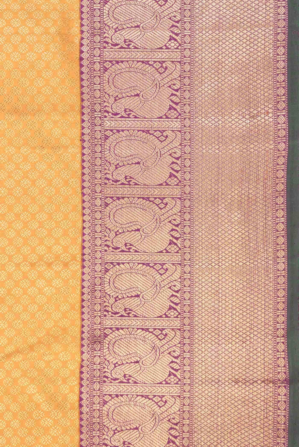 Mustard Dual Tone Kanchipuram Silk Saree