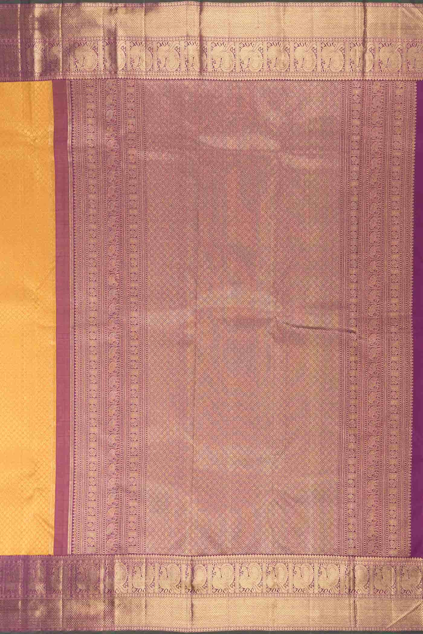 Mustard Dual Tone Kanchipuram Silk Saree