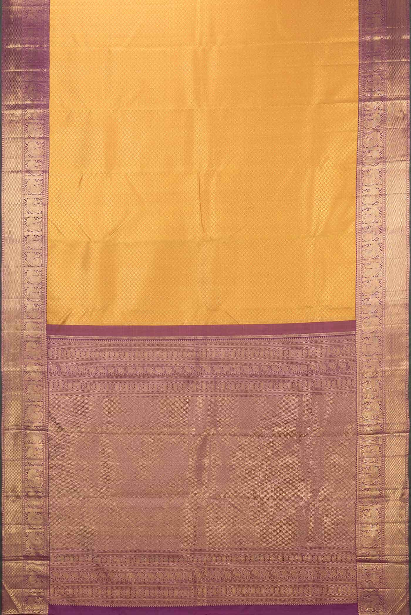Mustard Dual Tone Kanchipuram Silk Saree