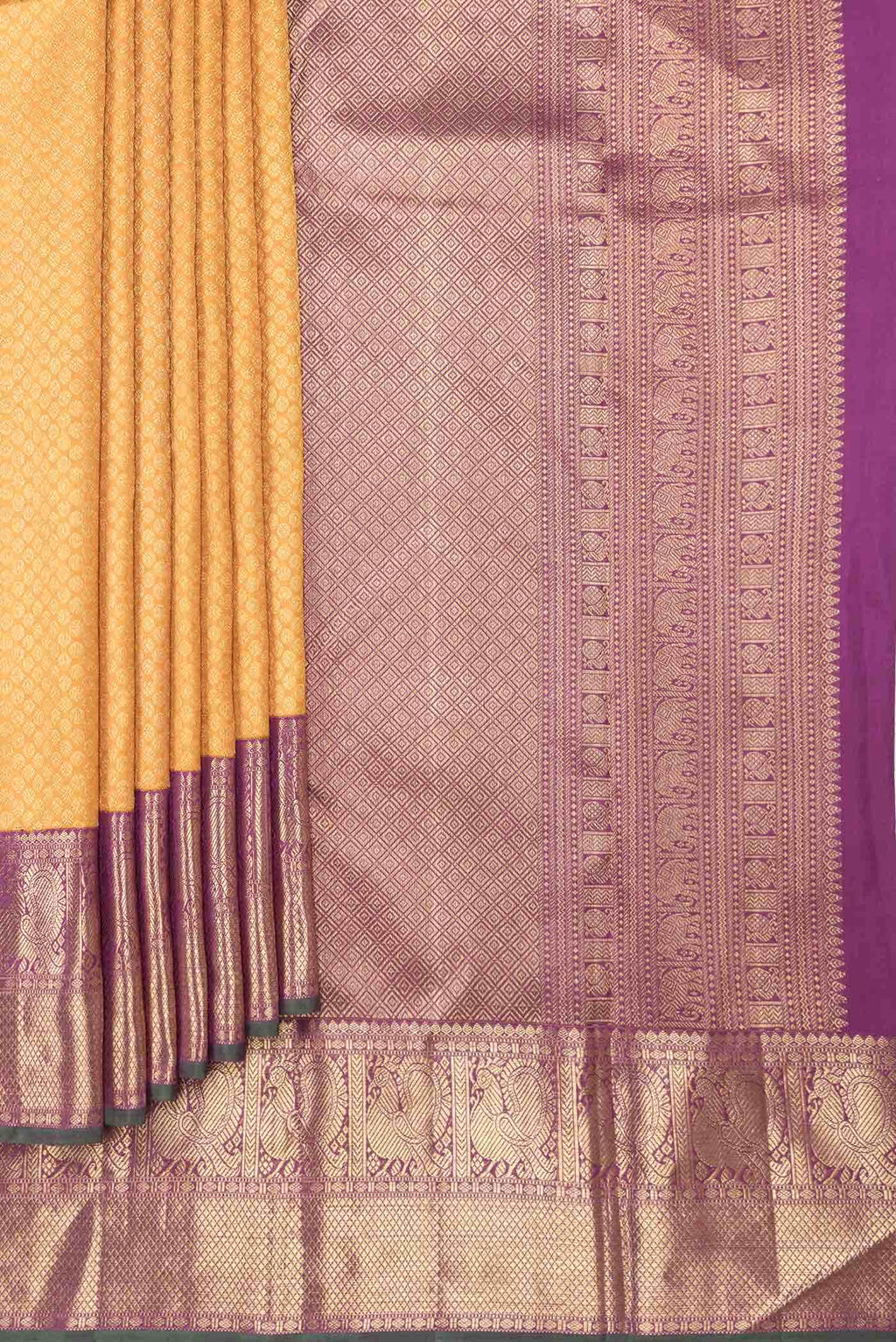 Mustard Dual Tone Kanchipuram Silk Saree