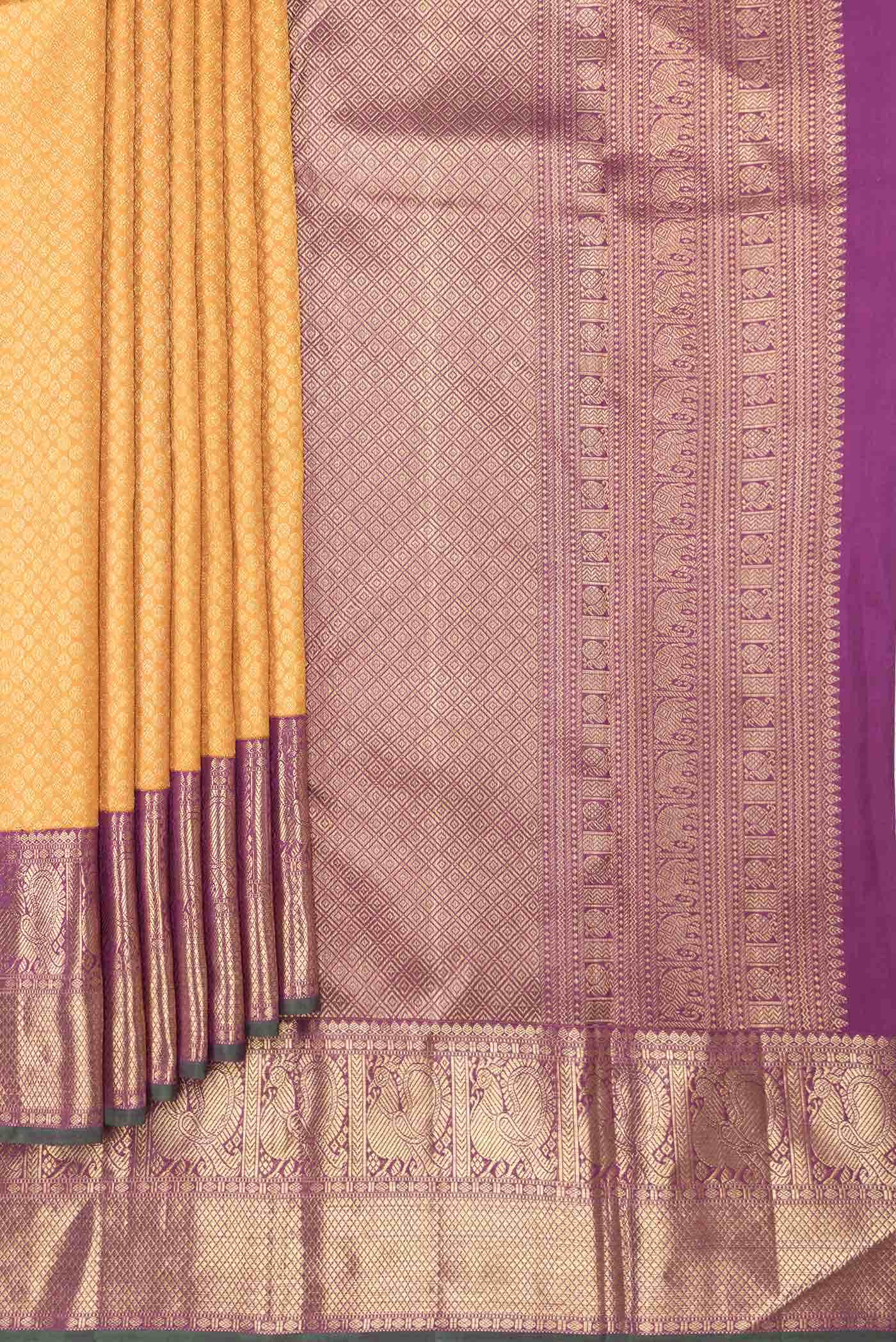 Mustard Dual Tone Kanchipuram Silk Saree